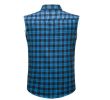 Mens Sleeveless Plaid Shirt Flannel Button Down Shirts