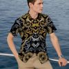 Summer Hot Hawaiian 3D Digital Printing Striped Business Classic Style Men's Shirts