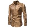 Men's Rose Printed Long Sleeve Dress Button Down Shirts