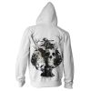 Men's Skeleton Hoodies Zipper 3D Printing Hooded Skull Sweatshirts Jacket with Two Pockets