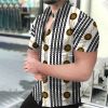 2022 Summer Hot Hawaiian 3D Digital Printed Striped Business Men's Shirts