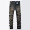 Men Denim Jeans Slim Fit Black Stretch Destroyed Ripped Skinny Jeans