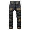 Men Jeans Biker Moto Distressed Destroyed Fashion Skinny Fit Jeans