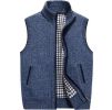 Men's Full-Zip Knitted Cardigan Sweaters Vest Jacket with Pockets