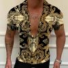 2022 Summer Hot Hawaiian 3D Digital Printed Striped Classic Style Men's Shirts