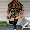 Men's Summer Lapel T-Shirt Shirts Hawaiian Short Sleeve Shirts short sleeve