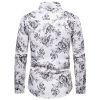 Men's Floral Shirt Long Sleeve Casual Button Down Shirt Slim Fit Flower Dress Shirt