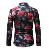 Men's Shirt Stylish Slim Fit Button Down Long Sleeve Floral Shirt Dress Shirts