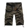 Men's Casual Loose Fit Cargo Shorts, Straight Multi-Pocket Cotton Outdoor Wear