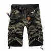 Men's Casual Loose Fit Cargo Shorts, Straight Multi-Pocket Cotton Outdoor Wear