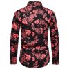 Men's Floral Shirt Long Sleeve Casual Button Down Shirt Slim Fit Flower Dress Shirt