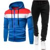 New triple color zipper sweater suit for men's sports leisure oversize loose sweater suit