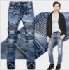 Men Ripped Slim Straight fit Biker Jeans With Zipper Deco