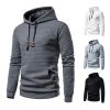 Mens Hooded Sweatshirt Casual Long Sleeve Drawstring Waffle Knit Pullover Hoodies