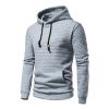 Mens Hooded Sweatshirt Casual Long Sleeve Drawstring Waffle Knit Pullover Hoodies