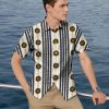 2022 Summer Hot Hawaiian 3D Digital Printed Striped Business Men's Shirts