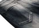 Men Jeans Ripped Slim Straight Fit Biker Jeans With Zipper Deco