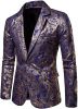 Men's Paisley Tuxedo Jackets Slim Fit Blazers Jacket One Button Stylish Wedding Party Dress Suit