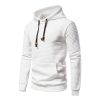 Mens Hooded Sweatshirt Casual Long Sleeve Drawstring Waffle Knit Pullover Hoodies