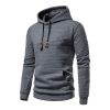 Mens Hooded Sweatshirt Casual Long Sleeve Drawstring Waffle Knit Pullover Hoodies