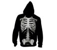 Men's Skeleton Hoodies Zipper 3D Printing Hooded Skull Sweatshirts Jacket with Two Pockets