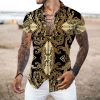 2022 Summer Hot Hawaiian 3D Digital Printed Striped Classic Style Men's Shirts