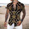 Men's Summer Lapel T-Shirt Shirts Hawaiian Short Sleeve Shirts short sleeve