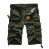 Men's Casual Loose Fit Cargo Shorts, Straight Multi-Pocket Cotton Outdoor Wear