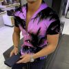 2022 Men's Shirt 3D Digital Print European Street Hawaiian Print Shirt