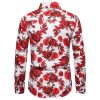 Men's Floral Shirt Long Sleeve Casual Button Down Shirt Slim Fit Flower Dress Shirt