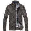 Men's Zip Up Fleece Cardigan Sweater Winter Warm Sherpa Lined Jacket Coat
