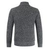 Men's Casual Plush Stand-up Collar Geometric Pattern Knitted Cardigan Jacket