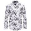 Men's Floral Shirt Long Sleeve Casual Button Down Shirt Slim Fit Flower Dress Shirt