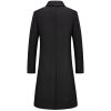 Men's Long Trench Coat Notch Lapel Single Breasted Overcoat