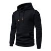 Mens Hooded Sweatshirt Casual Long Sleeve Drawstring Waffle Knit Pullover Hoodies